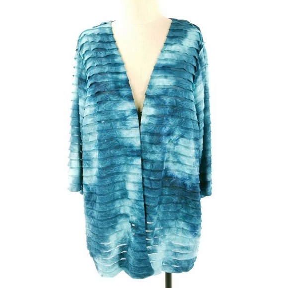 Maggie Barnes Jackets & Blazers - Maggie Barnes Open Jacket Ruffles 3/4 Sleeve